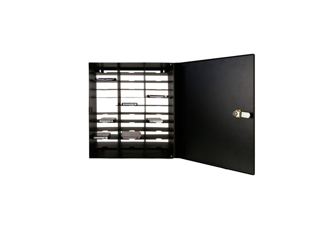 NoteBox Mobile 32 Â– Offene Smartphone-Aufbewahrung mit 32 FÃ¤chern fÃ¼r sichere Lagerung im Schulalltag.