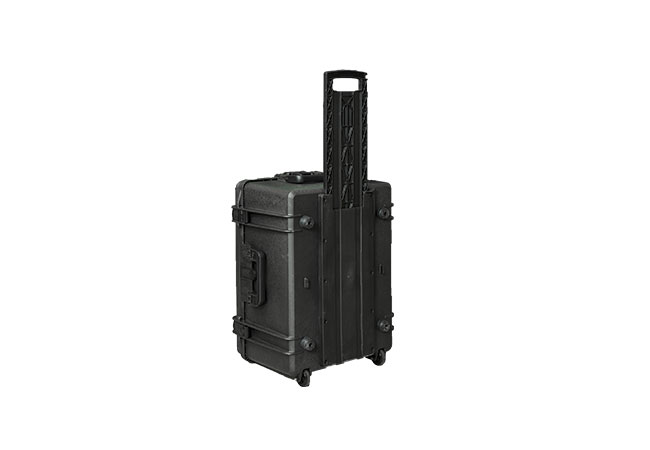 ILLTECxCase T25 mit ausgezogenem Trolley Â– fÃ¼r einfache MobilitÃ¤t und flexiblen Transport des Systems.