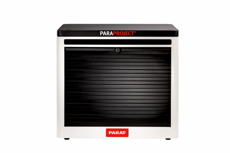 PARAPROJECTÂ® Cube C12 Â– kompakte IT-Ladestation mit abschlieÃŸbarer Jalousie fÃ¼r sichere Aufbewahrung und Diebstahlschutz.