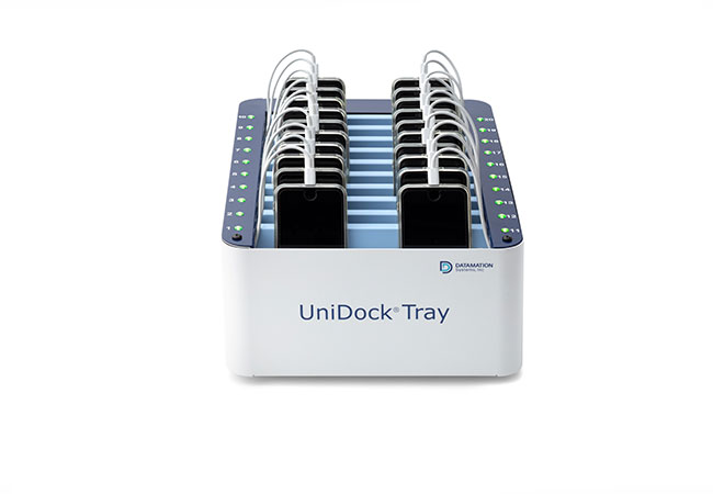 UniDock Tray 20 USB-C Â– kompakte Ladestation fÃ¼r bis zu 20 GerÃ¤te mit USB-C und LED-Ladestatusanzeige.