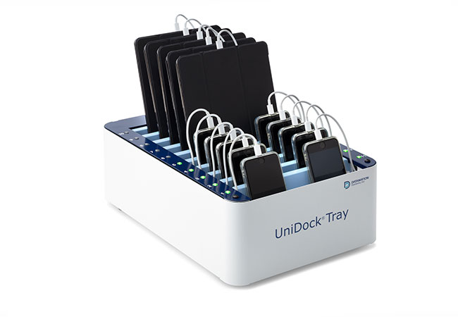 UniDock Tray 20 ermÃ¶glicht das Laden und Synchronisieren von Tablets & Smartphones